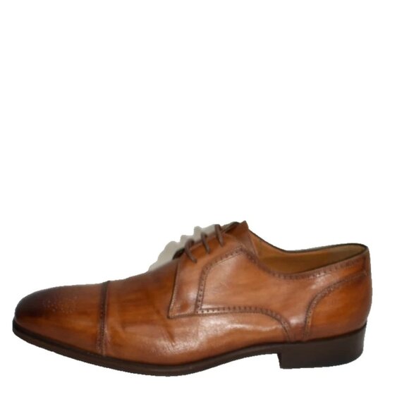 Magnanni Cap Toe Medallion Cuero Brown Leather Shoes Size 12 M 20697 DD486 main image 4